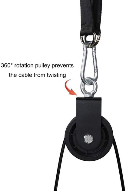 LAT Pull down and Lift Weight Pulley System Cable Machine Pulley Attachment for Triceps Pull Down, Biceps Curl, Back, Forearm, Shoulder Home Gym Equipment