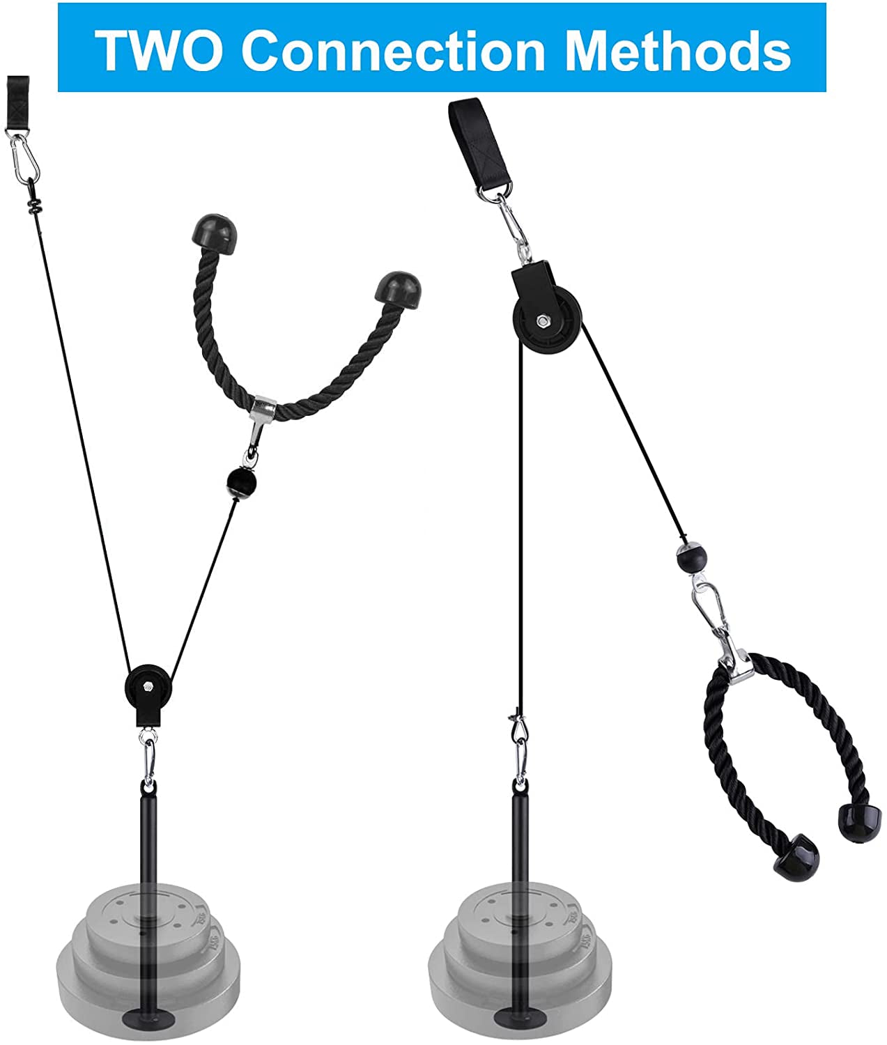 LAT Pull down and Lift Weight Pulley System Cable Machine Pulley Attachment for Triceps Pull Down, Biceps Curl, Back, Forearm, Shoulder Home Gym Equipment